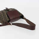 FENDI Zucca Canvas Shoulder Bag Black Brown Auth 181202A-7