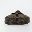 FENDI Zucca Canvas Shoulder Bag Black Brown Auth 181202A-5