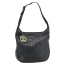 CHANEL Shoulder Bag Caviar Skin Black Gold CC Auth 181205A-1
