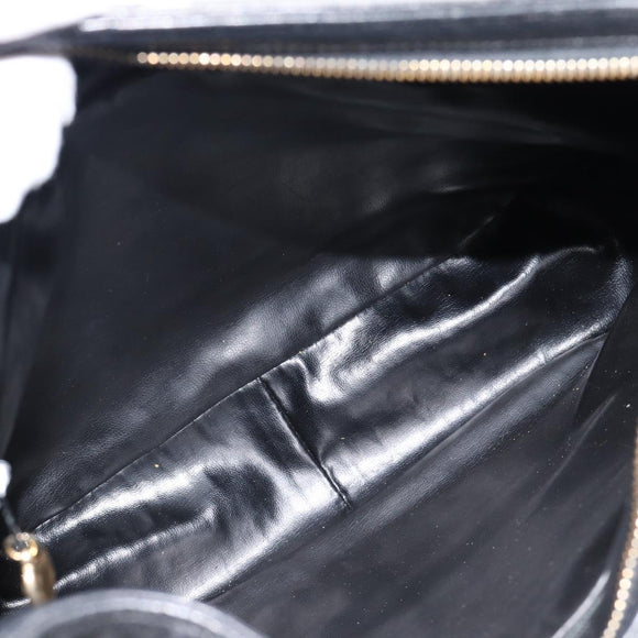 CHANEL Shoulder Bag Caviar Skin Black Gold CC Auth 181205A