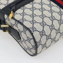GUCCI GG Supreme Sherry Line Shoulder Bag PVC Navy Gold 72 02 005 Auth 181210-11