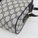 GUCCI GG Supreme Sherry Line Shoulder Bag PVC Navy Gold 72 02 005 Auth 181210-12