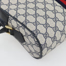 GUCCI GG Supreme Sherry Line Shoulder Bag PVC Navy Gold 72 02 005 Auth 181210-13