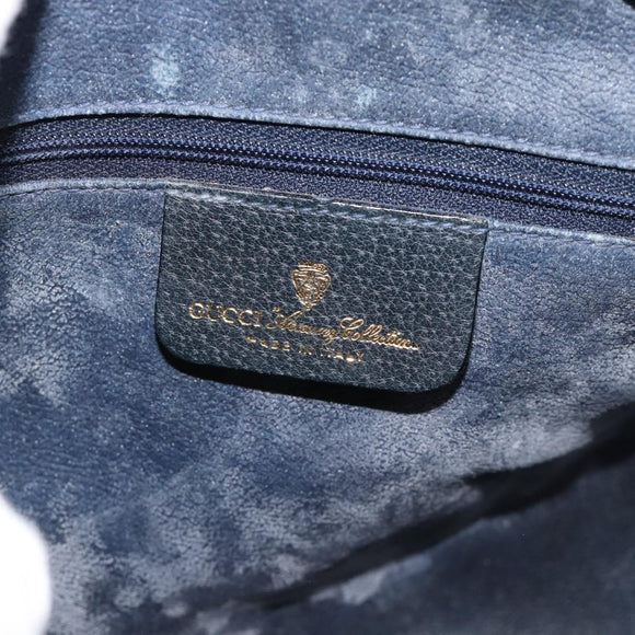 GUCCI GG Supreme Sherry Line Shoulder Bag PVC Navy Gold 72 02 005 Auth 181210