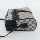 GUCCI GG Supreme Sherry Line Shoulder Bag PVC Navy Gold 72 02 005 Auth 181210-4