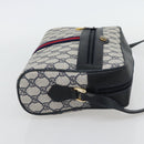 GUCCI GG Supreme Sherry Line Shoulder Bag PVC Navy Gold 72 02 005 Auth 181210-5