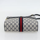 GUCCI GG Supreme Sherry Line Shoulder Bag PVC Navy Gold 72 02 005 Auth 181210-9