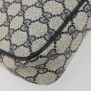 GUCCI GG Supreme Shoulder Bag PVC Navy Gold 97 02 068 Auth 181211-15