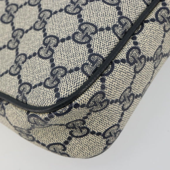 GUCCI GG Supreme Shoulder Bag PVC Navy Gold 97 02 068 Auth 181211
