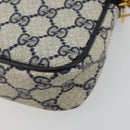 GUCCI GG Supreme Shoulder Bag PVC Navy Gold 97 02 068 Auth 181211-16