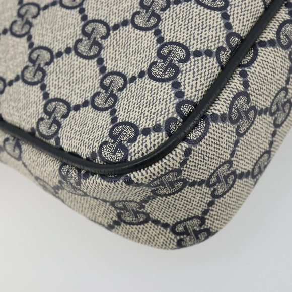 GUCCI GG Supreme Shoulder Bag PVC Navy Gold 97 02 068 Auth 181211