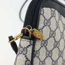 GUCCI GG Supreme Shoulder Bag PVC Navy Gold 97 02 068 Auth 181211-9