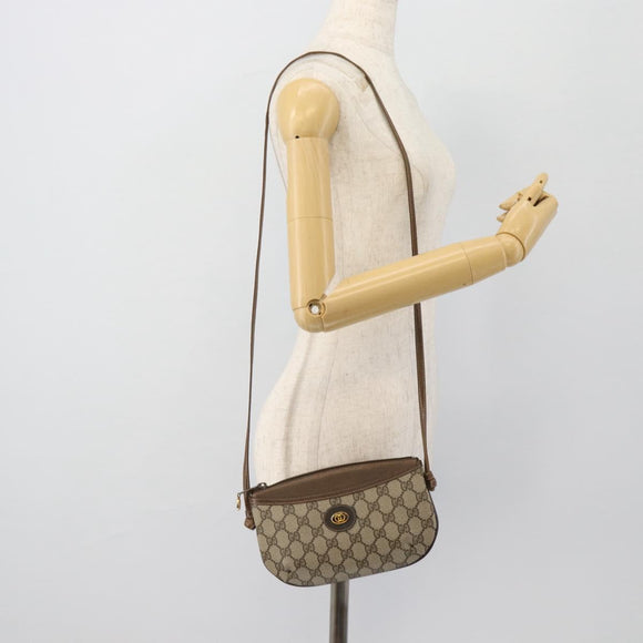 GUCCI GG Supreme Shoulder Bag PVC Beige Gold 904 02 020 Auth 181212
