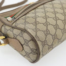 GUCCI GG Supreme Web Sherry Line Shoulder Bag PVC Beige Gold Auth 181213-11
