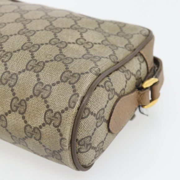 GUCCI GG Supreme Web Sherry Line Shoulder Bag PVC Beige Gold Auth 181213
