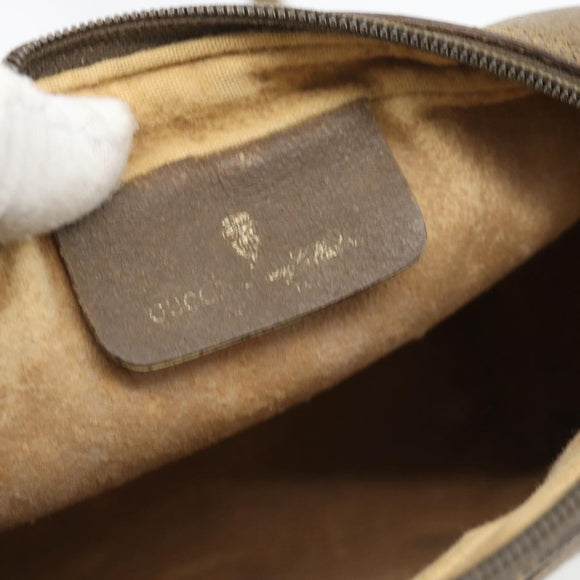 GUCCI GG Supreme Web Sherry Line Shoulder Bag PVC Beige Gold Auth 181213