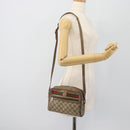 GUCCI GG Supreme Web Sherry Line Shoulder Bag PVC Beige Gold Auth 181213-21