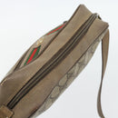 GUCCI GG Supreme Web Sherry Line Shoulder Bag PVC Beige Gold Auth 181213-6