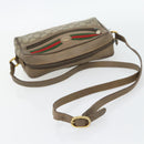 GUCCI GG Supreme Web Sherry Line Shoulder Bag PVC Beige Gold Auth 181213-7