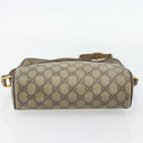 GUCCI GG Supreme Web Sherry Line Shoulder Bag PVC Beige Gold Auth 181213-9