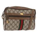 GUCCI GG Supreme Web Sherry Line Bag PVC Beige Gold 67 02 004 Auth 181214-1