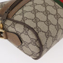 GUCCI GG Supreme Web Sherry Line Bag PVC Beige Gold 67 02 004 Auth 181214-14
