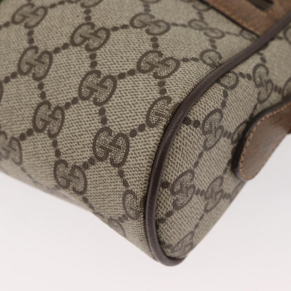 GUCCI GG Supreme Web Sherry Line Bag PVC Beige Gold 67 02 004 Auth 181214