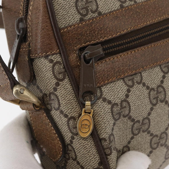 GUCCI GG Supreme Web Sherry Line Bag PVC Beige Gold 67 02 004 Auth 181214