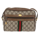 GUCCI GG Supreme Web Sherry Line Bag PVC Beige Gold 67 02 004 Auth 181214-13