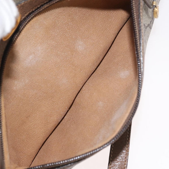 GUCCI GG Supreme Web Sherry Line Bag PVC Beige Gold 67 02 004 Auth 181214