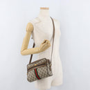 GUCCI GG Supreme Web Sherry Line Bag PVC Beige Gold 67 02 004 Auth 181214-23