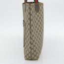GUCCI GG Supreme Web Sherry Line Tote Bag PVC Beige Red 378 02 003 Auth 181215-4
