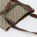 GUCCI GG Supreme Web Sherry Line Tote Bag PVC Beige Red 378 02 003 Auth 181215-6