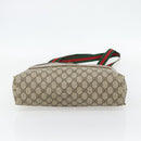 GUCCI GG Supreme Web Sherry Line Tote Bag PVC Beige Red 378 02 003 Auth 181215-5