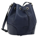 GUCCI Diamante Shoulder Bag Leather Navy Silver 354228 Auth 181216-1