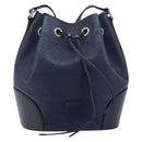 GUCCI Diamante Shoulder Bag Leather Navy Silver 354228 Auth 181216-13