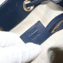 GUCCI Diamante Shoulder Bag Leather Navy Silver 354228 Auth 181216-12