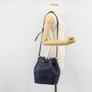 GUCCI Diamante Shoulder Bag Leather Navy Silver 354228 Auth 181216-23
