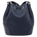 GUCCI Diamante Shoulder Bag Leather Navy Silver 354228 Auth 181216-2