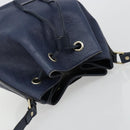 GUCCI Diamante Shoulder Bag Leather Navy Silver 354228 Auth 181216-6