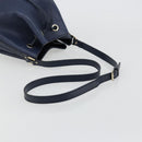 GUCCI Diamante Shoulder Bag Leather Navy Silver 354228 Auth 181216-7
