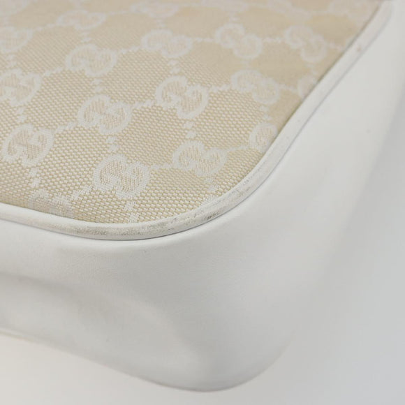 GUCCI Bamboo GG Canvas Shoulder Bag Ivory Silver 001 3865 Auth 181217A