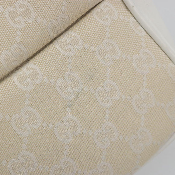 GUCCI Bamboo GG Canvas Shoulder Bag Ivory Silver 001 3865 Auth 181217A