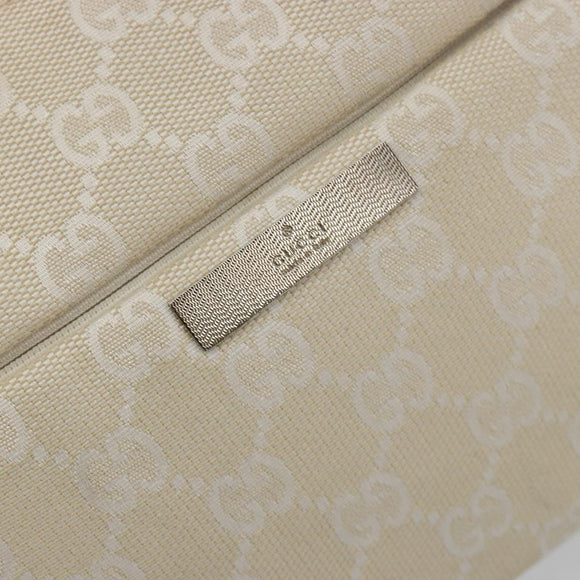 GUCCI Bamboo GG Canvas Shoulder Bag Ivory Silver 001 3865 Auth 181217A