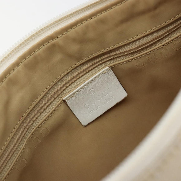 GUCCI Bamboo GG Canvas Shoulder Bag Ivory Silver 001 3865 Auth 181217A