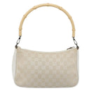 GUCCI Bamboo GG Canvas Shoulder Bag Ivory Silver 001 3865 Auth 181217A-2
