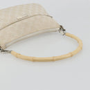 GUCCI Bamboo GG Canvas Shoulder Bag Ivory Silver 001 3865 Auth 181217A-7