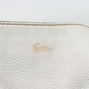 GUCCI Chain Shoulder Bag Leather White Gold 154392 Auth 181219A-18