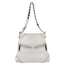 GUCCI Chain Shoulder Bag Leather White Gold 154392 Auth 181219A-13
