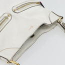 GUCCI Chain Shoulder Bag Leather White Gold 154392 Auth 181219A-6